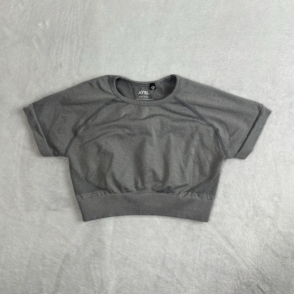 AYBL Grey Short Sleeve Compression Active‎ Shirt Women's Small